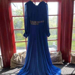 Long sleeved blue gown